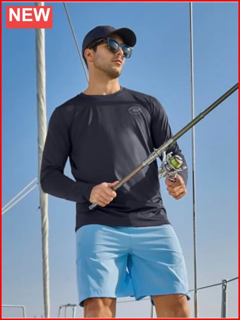 Men's UPF 50+ Long Sleeve Rash Guard Shirt with Mesh Back - Quick Dry Swim UV